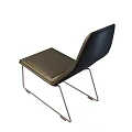 Modern Black Leather Lounge Chair With Metal Frame And Sleek Design
