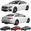 White Mercedes Benz Coupe Exterior Design With Front And Rear Views