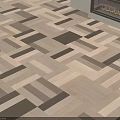 Light Toned Herringbone Wooden Flooring In Living Room With Fireplace Interior