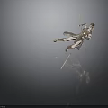 Fantasy Archer 3D Character In Dynamic Leaping Pose With Bow And Arrow