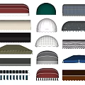 Diverse Awnings With Various Styles Colors And Shapes For Exterior Use
