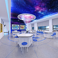 Modern Classroom Geography Classroom School Learning Area 3d model