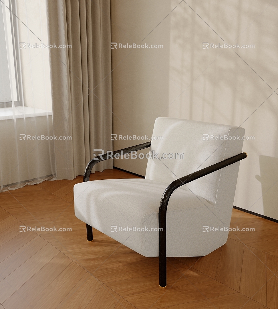 New Chinese-style Single Sofa 3d model