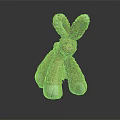 Pink Plush Rabbit Shaped Ottoman Furniture With Soft Texture For Kids Room