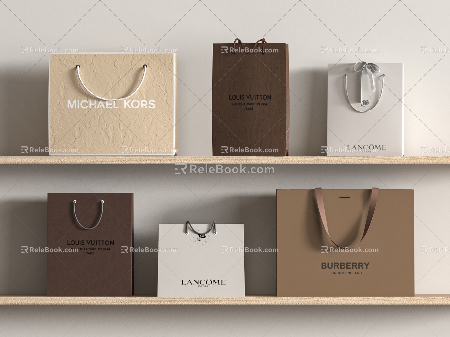 Handbag Packaging Bag Shopping Bag Chanel Bag Cloth Bag 3d model