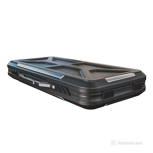 Modern Black Hard Shell Suitcase With Sturdy Construction Textured Surface And Sleek Design For Travel 3d model 