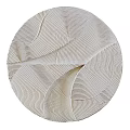 Minimalist Modern Cream Colored Circular Wall Decor With Wavy Striped 3D Textured Design