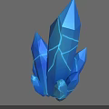 Vibrant Blue Crystal With Multiple Pointed Tips And Cracked Surface 3D Render