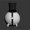 White Spherical Electronic Appliance With Black Top Hat Strap Round Button And Three White Feet