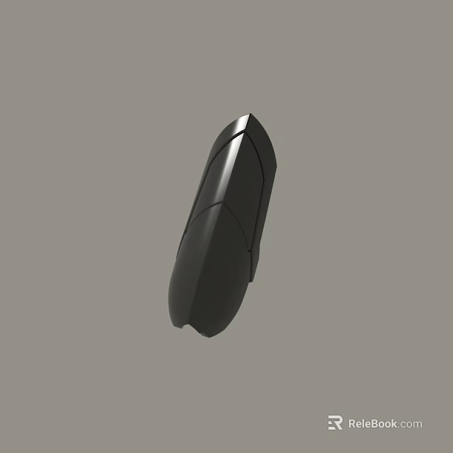 Black Streamlined Object With Geometric Design And Sleek Surface On Gray Background 3d model 
