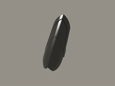Black Streamlined Object With Geometric Design And Sleek Surface On Gray Background 3d model