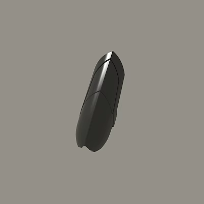 Black Streamlined Object With Geometric Design And Sleek Surface On Gray Background 3d model