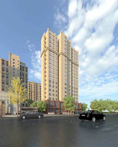 Modern Residential Area Commercial 3d model