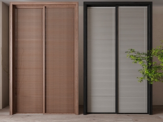 Modern shutter sliding door 3d model