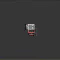 Industrial Metal Frame Structure With White Cylindrical Bases Red Staircase And Lights