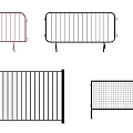 Various Types Of Metal Fences With Red Green Black Colors And Barred Mesh Designs