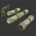 Industrial Metal Pipe Fittings With Silver Black Components And Threaded Connections