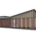 Modern Architecture With Wooden Elements And Glass Facade Sloped Roof Design