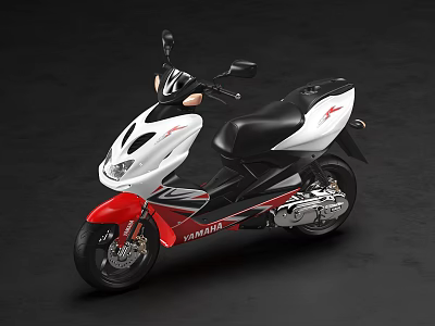 Yamaha White and Red Scooter Motorcycle with Modern Stylish Design 3d model