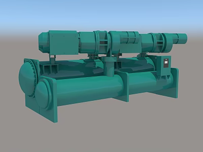 Green Industrial Equipment With Dual Motor And Cylindrical Mechanical Structure 3d model