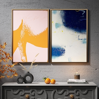 Modern Simple Light Luxury Hanging Painting Decorative Painting Abstract Painting Art Painting 3d model