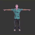 Everyday Lifestyle Items Blue Palm Print Shirt Jeans White Shoes