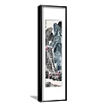 Traditional Chinese Ink Landscape Painting With Mountains Rivers Rocks And Red Blossoms On Vertical Scroll