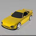 Yellow Sports Car With Sleek Design Black Windows Silver Wheels And Rear Spoiler