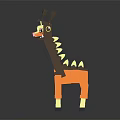 Giraffe Shaped Building Block Decorative Furniture With Brown Orange Body And White Legs