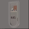 Modern Cream Style Wall Mounted Storage Cabinet With Fluted Glass And Warm Built In Lights
