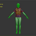 Green Reflective Vest Over Blue Short Sleeved Shirt On White Mannequin