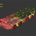 Green Camouflage Military Vehicle With Multi Axle Design And Multiple Compartments