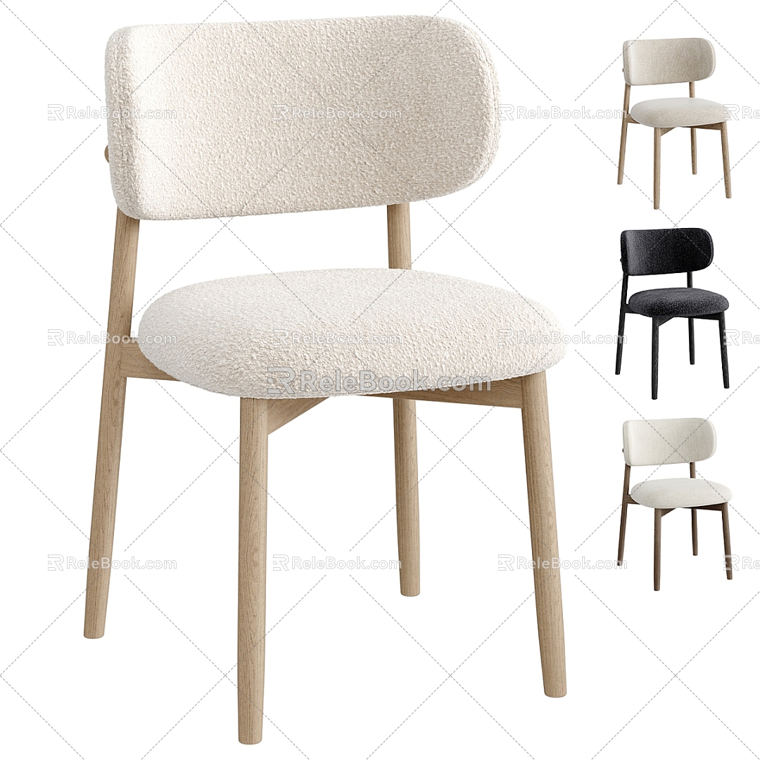 Single Chair Dining Chair Leisure Chair Solid Wood Single Chair Solid Wood Dining Chair 3d model