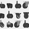 High Quality Commercial Equipment Casters Featuring Different Design Options For Smooth Rolling And Durability 3d model