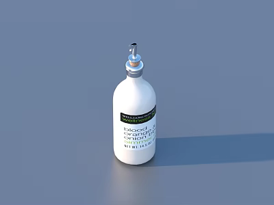 White Spice Bottle With Simple Design And Label On Gray Background 3d model