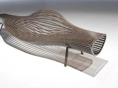 Contemporary Wave Shaped Outdoor Chair With Unique Metal Frame Artistic Design 3d model Contemporary Wave Shaped Outdoor Chair With Unique Metal Frame Artistic Design 3d model