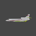 White Passenger Airplane With Red Stripe Twin Engines Side View And Windows
