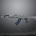 Artistic Decorative Rifle With Blue And White Floral Pattern Design