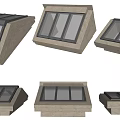 Skylights With Different Designs As Architectural Components For Roof Installation 3d model