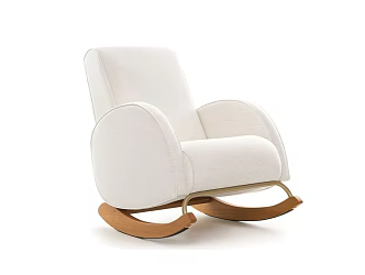 Cream Style Rocking Chair Balcony Leisure Lazy Adult Breast-feeding Artifact Rocking Chair Single Living Room Small Sofa Chair 3d model
