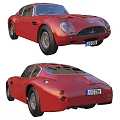 Red Classic Sports Car With Vintage Design Sleek Body Lines And Round Headlights
