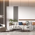 Modern Sofa Coffee Table Combination Sofa Combination 3d model