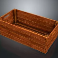 Wooden Storage Box With Handles And Striped Structure For Organizing Items 3d model