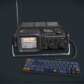Retro Computer With Kung Fu Display Screen And Classic Mechanical Keyboard