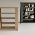 Light Brown And Dark Green Open Bookcases With Shelves Books And Decorative Items