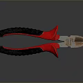 Professional Pliers With Red And Black Handles And Metal Cutting Jaws