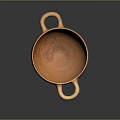 Terracotta Bowl With Two Handles And Textured Surface On Base 3d model