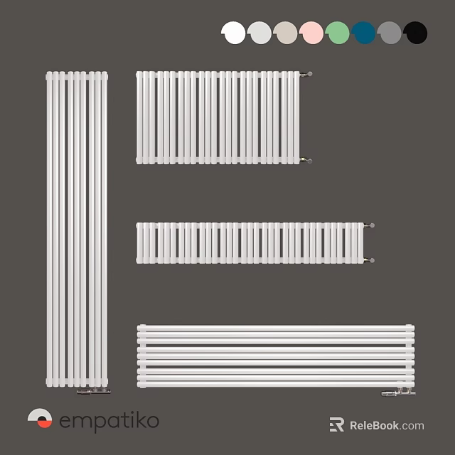 White Home Heating Radiators in Various Styles and Sizes 3d model 