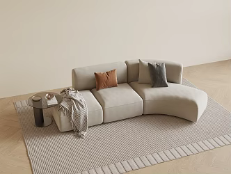 modern curved sofa 3d model