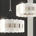 Elegant Modern White Chandelier With Geometric Acrylic Panels Lighting Design Structure